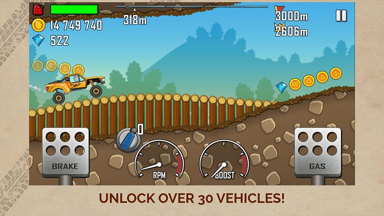 شاشة Hill Climb Racing 2