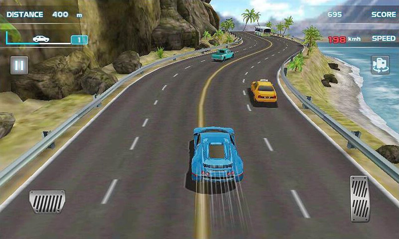 شاشة Turbo Driving Racing 3D 0