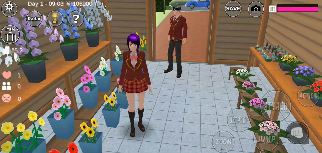 شاشة SAKURA School Simulator 5