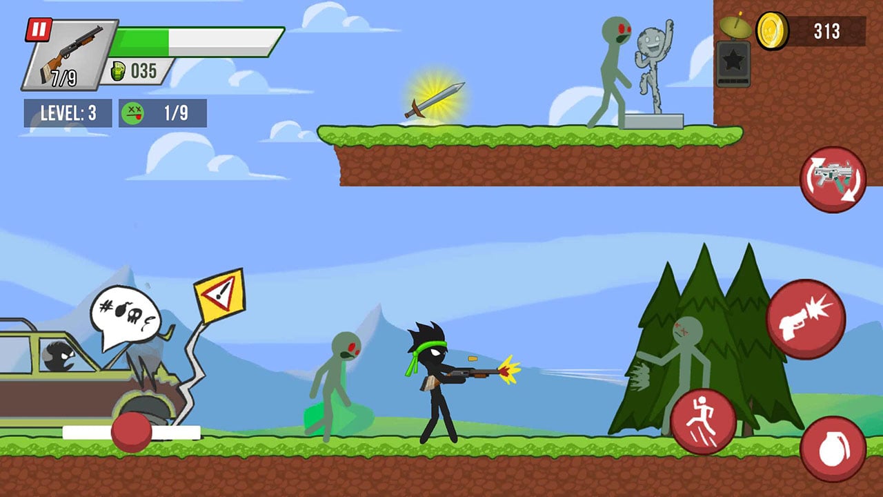 شاشة Stickman vs Zombies 0