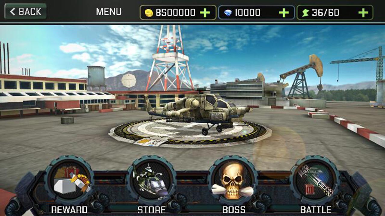 شاشة Gunship Strike 3D 2