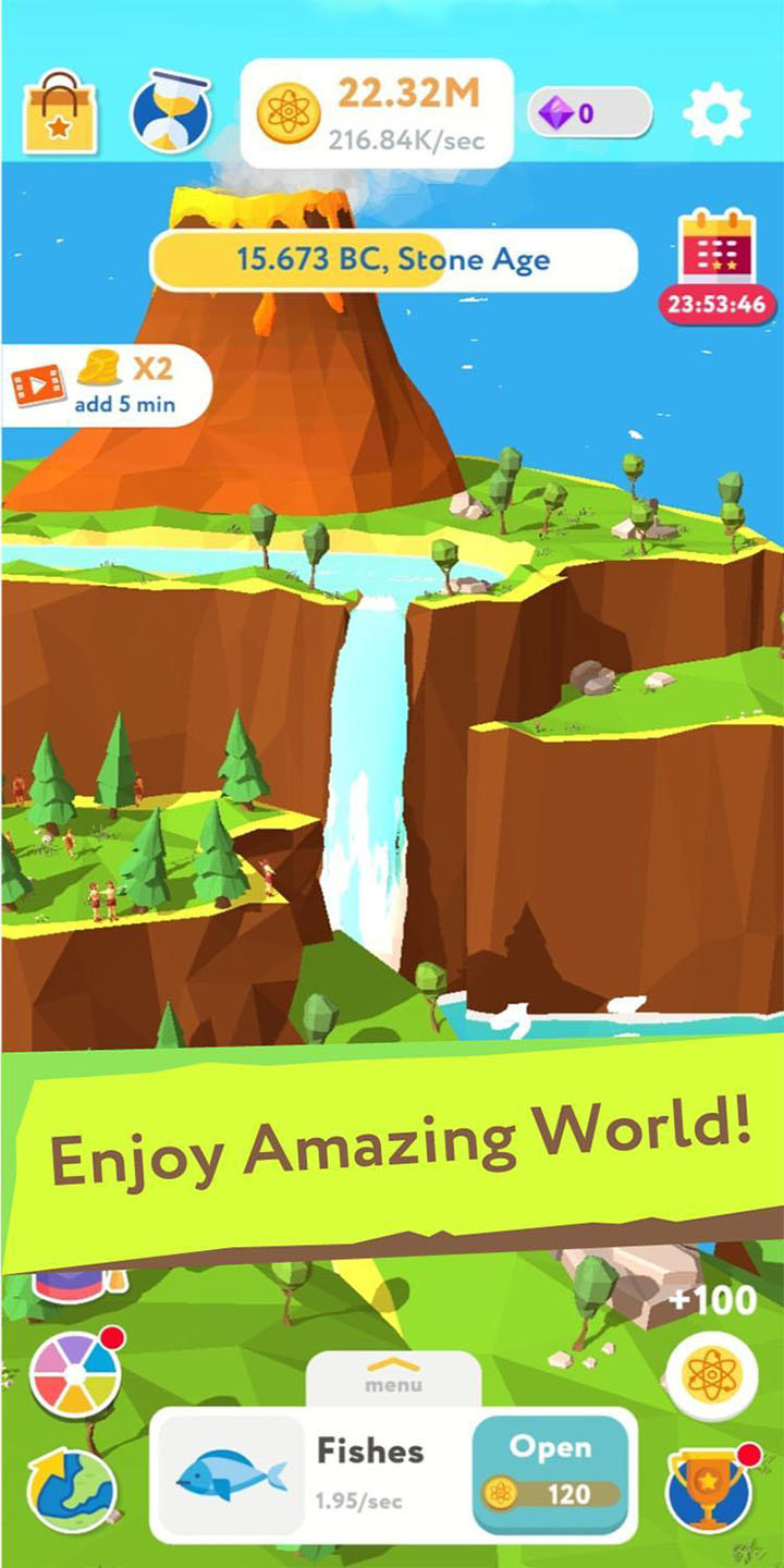 شاشة Evolution Idle Tycoon 2