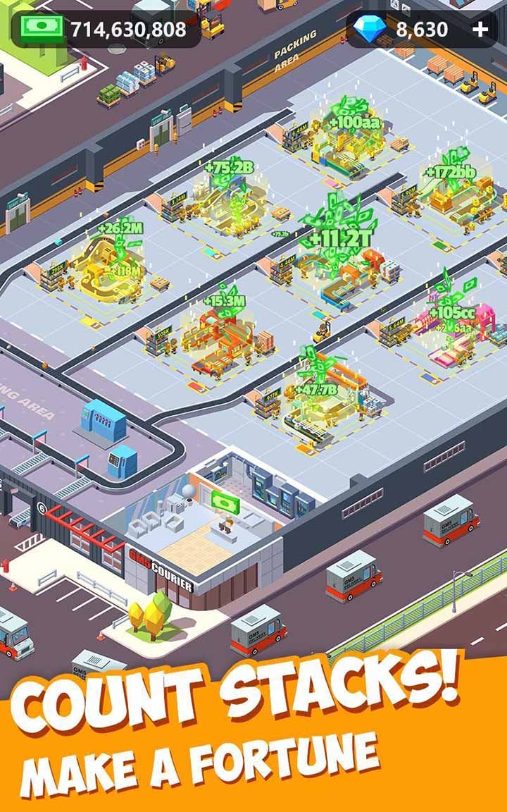 شاشة Idle Courier Tycoon 4