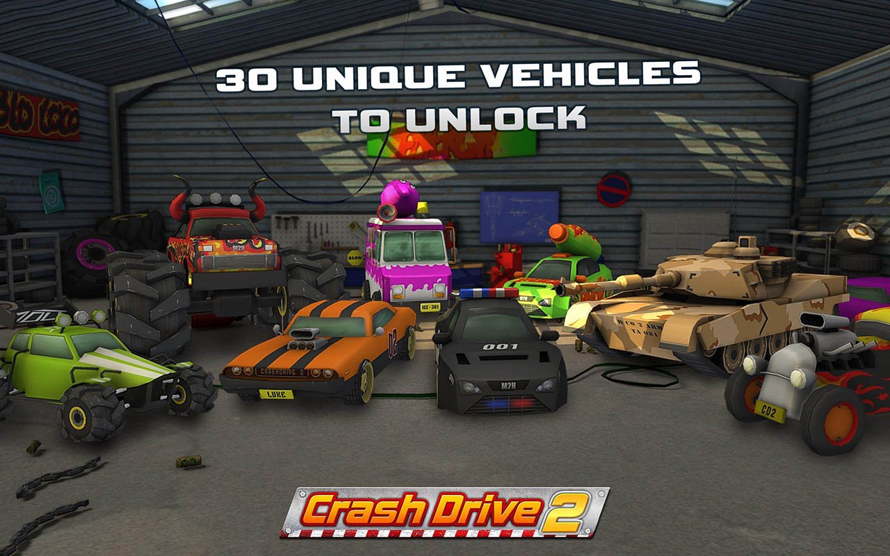 شاشة Crash Drive 2 3D Racing Cars 1