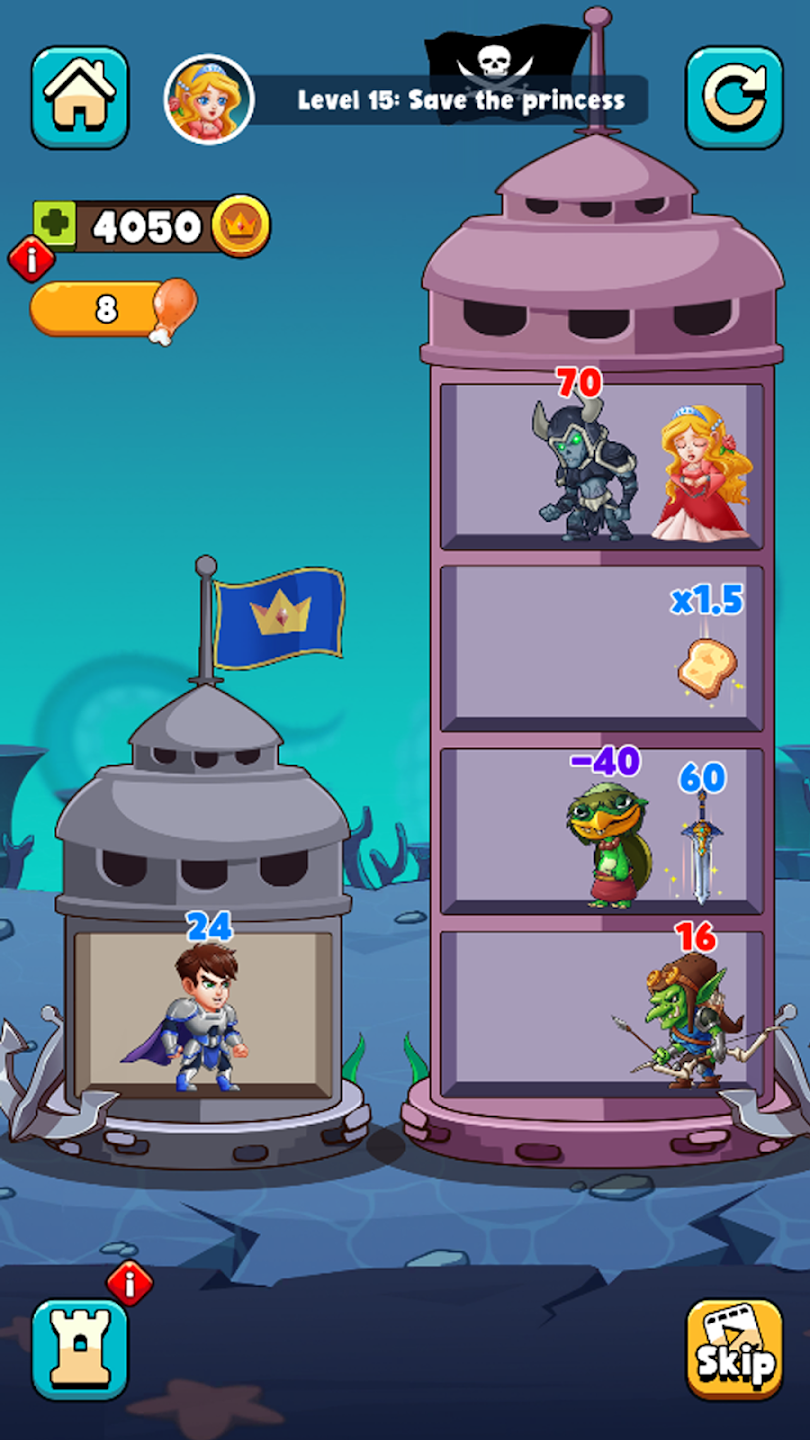 شاشة Hero Tower Wars 4