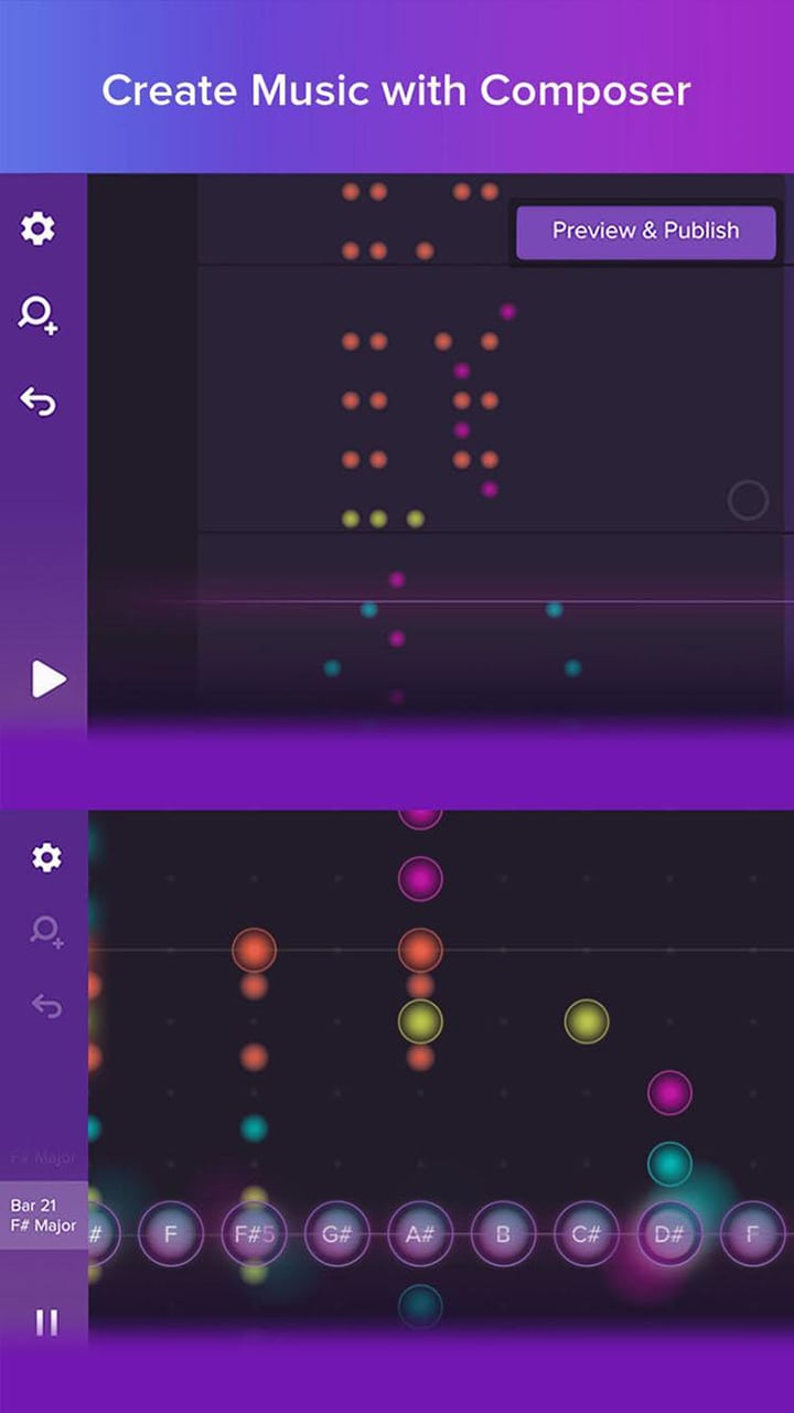 البيانو السحري من شاشة Smule 2