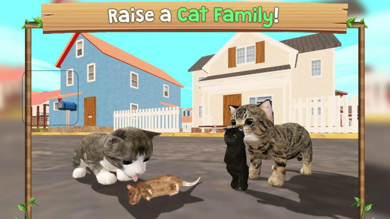 القط سيم على الانترنت اللعب مع ملصق القطط