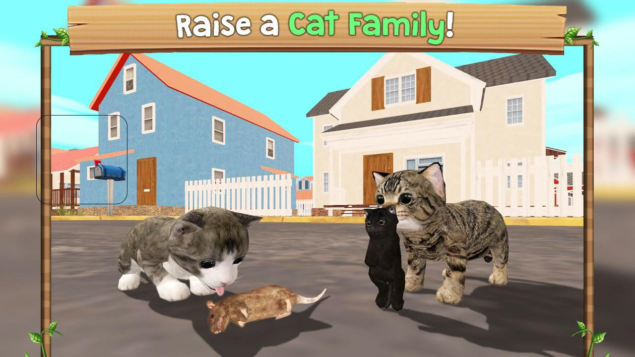 القط سيم على الانترنت اللعب مع ملصق القطط