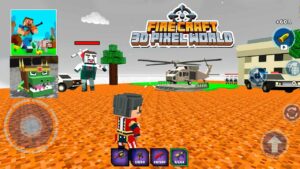 ملصق Fire Craft 3D Pixel World